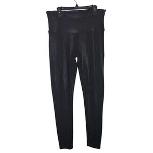 SPANX Leggings Womens XL Faux Leather Pebbled Shine Snakeskin Skinny Shaping